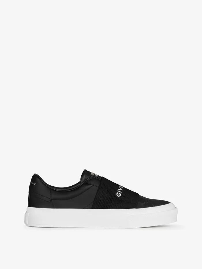 Men Sneakers Givenchy City Sport Sneakers In Leather With GIVENCHY Strap Black Men Sneakers Givenchy City Sport Sneakers In Leather With GIVENCHY Strap Black