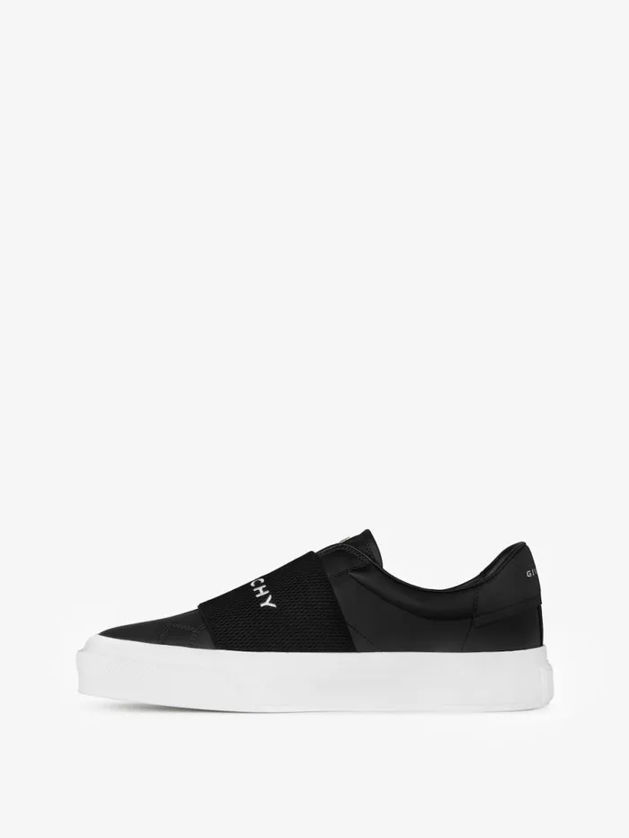 Men Sneakers Givenchy City Sport Sneakers In Leather With GIVENCHY Strap Black Men Sneakers Givenchy City Sport Sneakers In Leather With GIVENCHY Strap Black
