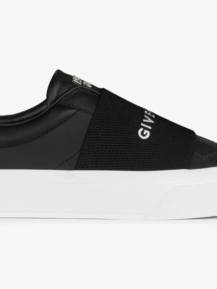 Men Sneakers Givenchy City Sport Sneakers In Leather With GIVENCHY Strap Black Men Sneakers Givenchy City Sport Sneakers In Leather With GIVENCHY Strap Black