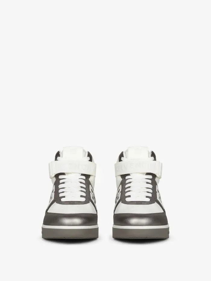 Men Sneakers Givenchy G4 High Top Sneakers In Laminated Leather Silvery Grey Men Sneakers Givenchy G4 High Top Sneakers In Laminated Leather Silvery Grey