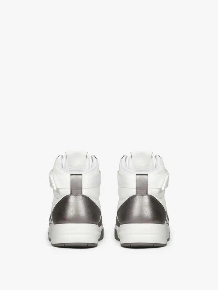 Men Sneakers Givenchy G4 High Top Sneakers In Laminated Leather Silvery Grey Men Sneakers Givenchy G4 High Top Sneakers In Laminated Leather Silvery Grey