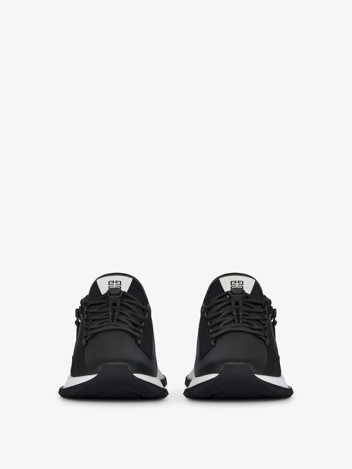 Men Spectre Givenchy Spectre Runner Sneakers In Synthetic Leather Blackwhite