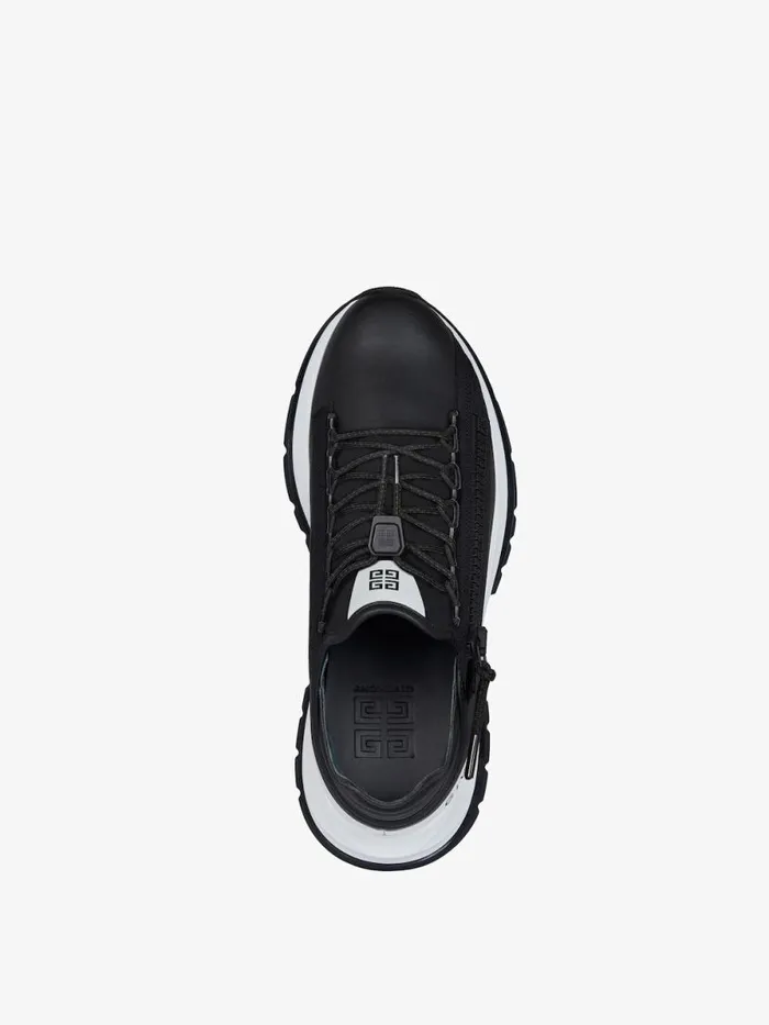 Men Spectre Givenchy Spectre Runner Sneakers In Synthetic Leather Blackwhite