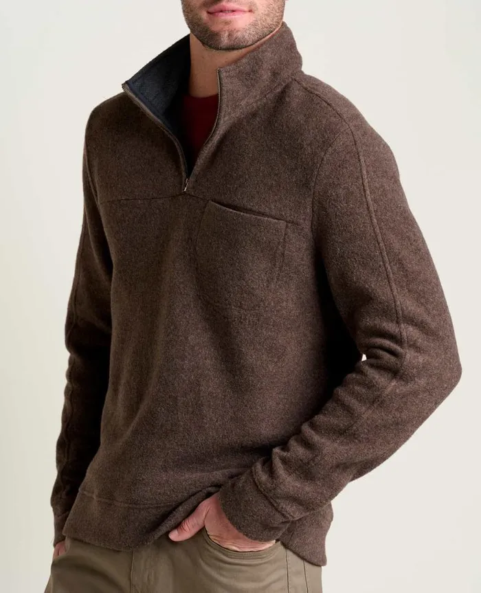 Men Sweaters Jackets and Layers Toad and Co Kennicott Quarter Zip Sweater Falcon Brown