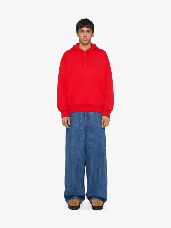 Men Sweatshirts and Hoodies Givenchy 4G Boxy Fit Hoodie In Fleece Red