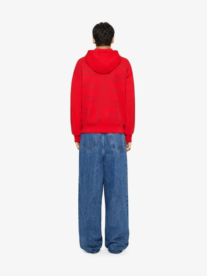 Men Sweatshirts and Hoodies Givenchy 4G Boxy Fit Hoodie In Fleece Red