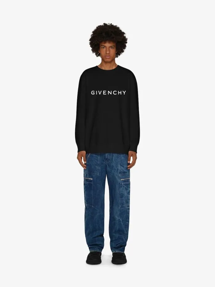 Men Sweatshirts and Hoodies Givenchy GIVENCHY Archetype Slim Fit Sweatshirt In Fleece Black Men Sweatshirts and Hoodies Givenchy GIVENCHY Archetype Slim Fit Sweatshirt In Fleece Black