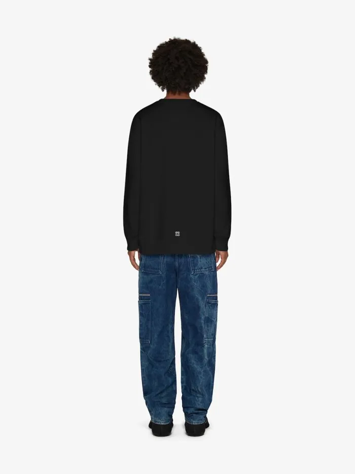 Men Sweatshirts and Hoodies Givenchy GIVENCHY Archetype Slim Fit Sweatshirt In Fleece Black