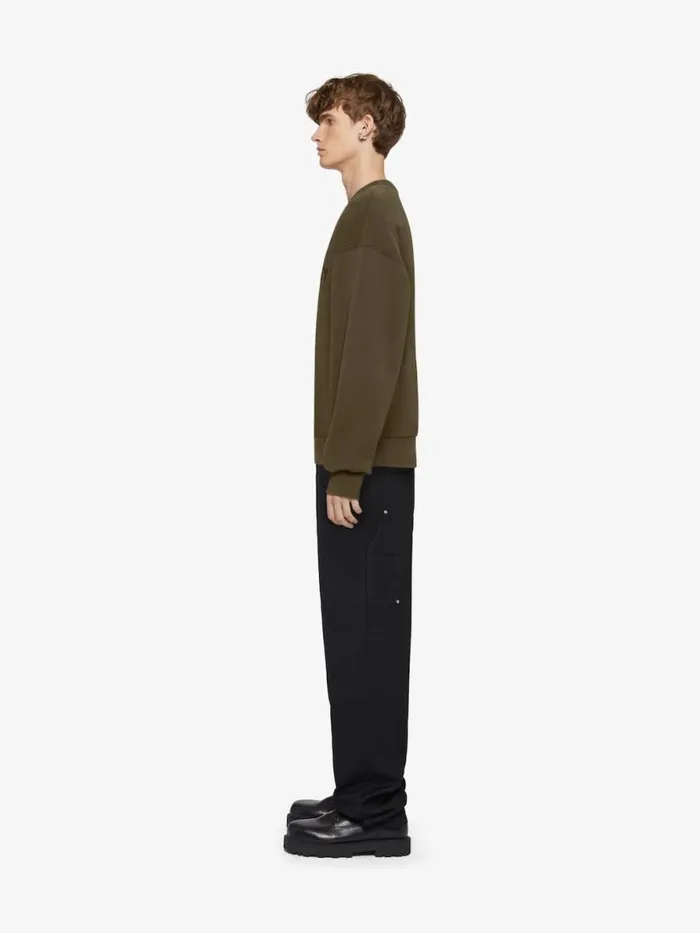 Men Sweatshirts and Hoodies Givenchy GIVENCHY Archetype Slim Fit Sweatshirt In Fleece Khaki