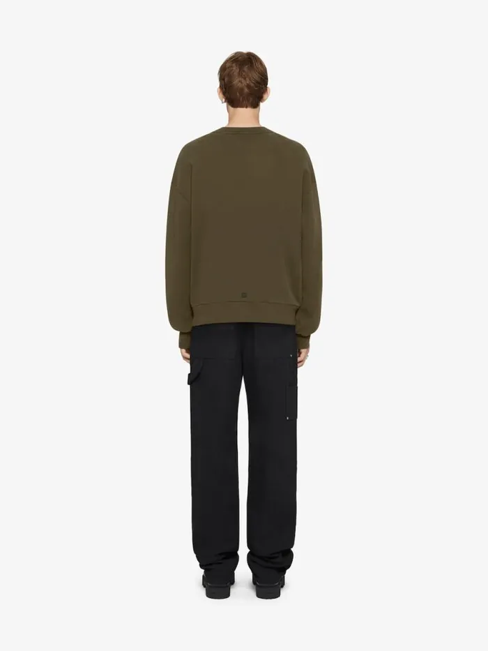 Men Sweatshirts and Hoodies Givenchy GIVENCHY Archetype Slim Fit Sweatshirt In Fleece Khaki