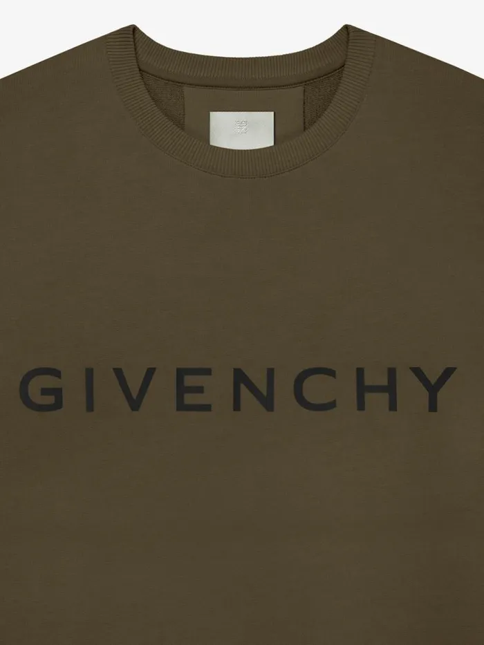 Men Sweatshirts and Hoodies Givenchy GIVENCHY Archetype Slim Fit Sweatshirt In Fleece Khaki