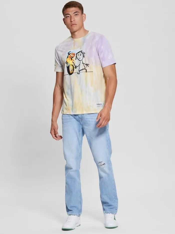 Men TShirts and Tanks GUESS Burning Tire Graphic Tee Pure White Multi Men TShirts and Tanks GUESS Burning Tire Graphic Tee Pure White Multi