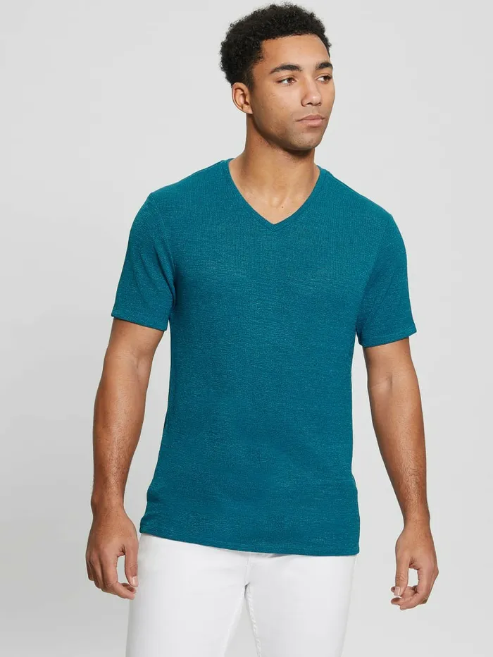 Men TShirts and Tanks GUESS Gauze Tee Reef Blue