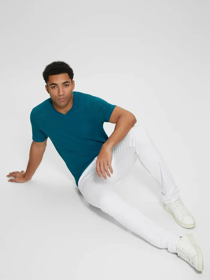 Men TShirts and Tanks GUESS Gauze Tee Reef Blue Men TShirts and Tanks GUESS Gauze Tee Reef Blue