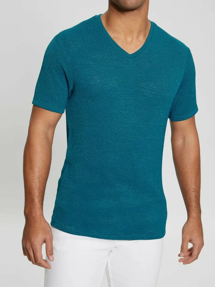 Men TShirts and Tanks GUESS Gauze Tee Reef Blue Men TShirts and Tanks GUESS Gauze Tee Reef Blue