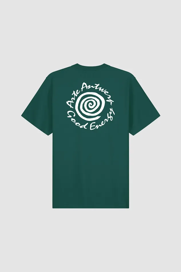 Men Tshirts Arte Antwerp Tshirt imprim grandes spirales vert
