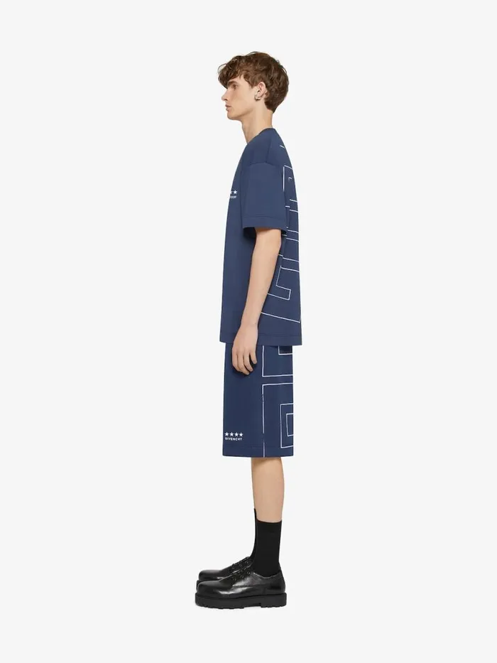 Men TShirts Givenchy 4G Tshirt In Cotton Deep Blue