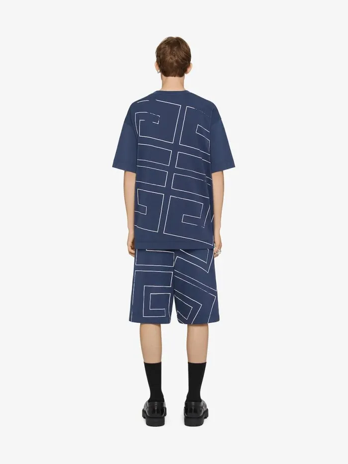 Men TShirts Givenchy 4G Tshirt In Cotton Deep Blue