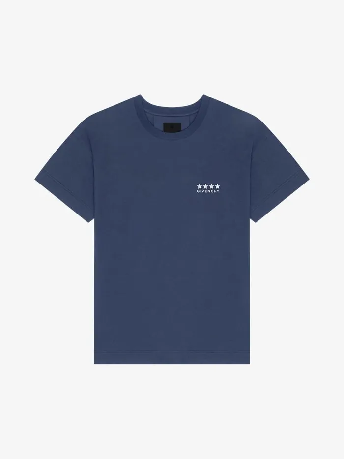 Men TShirts Givenchy 4G Tshirt In Cotton Deep Blue