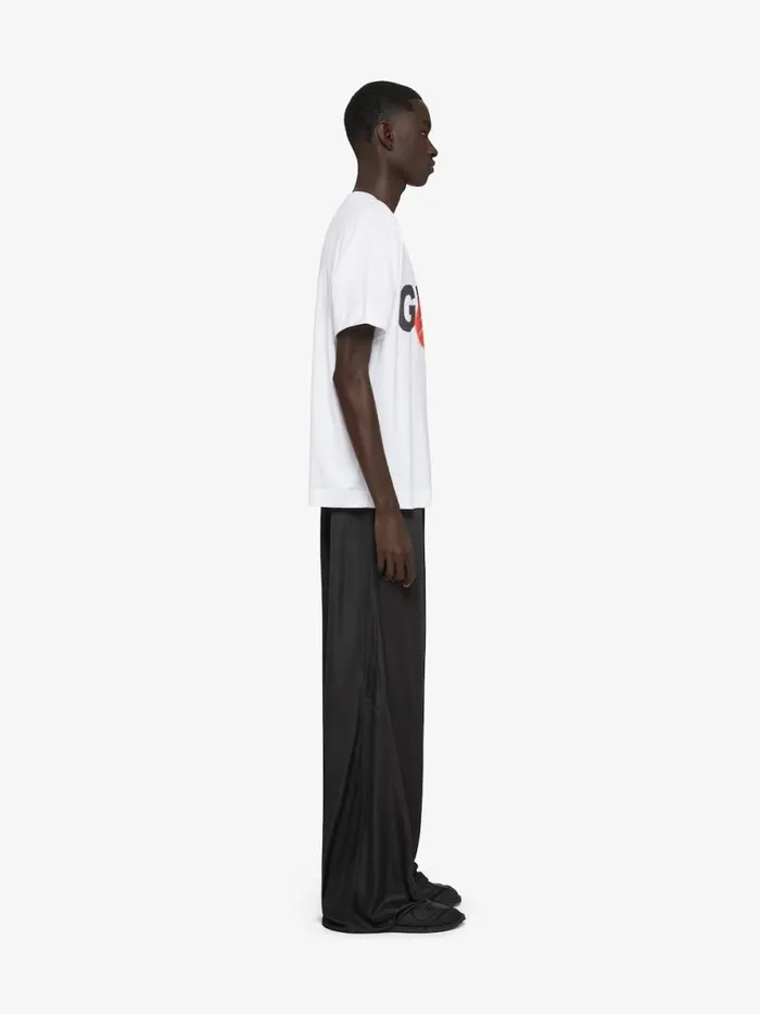 Men TShirts Givenchy Boxy Fit Tshirt In Cotton With GIVENCHY Flower Print White