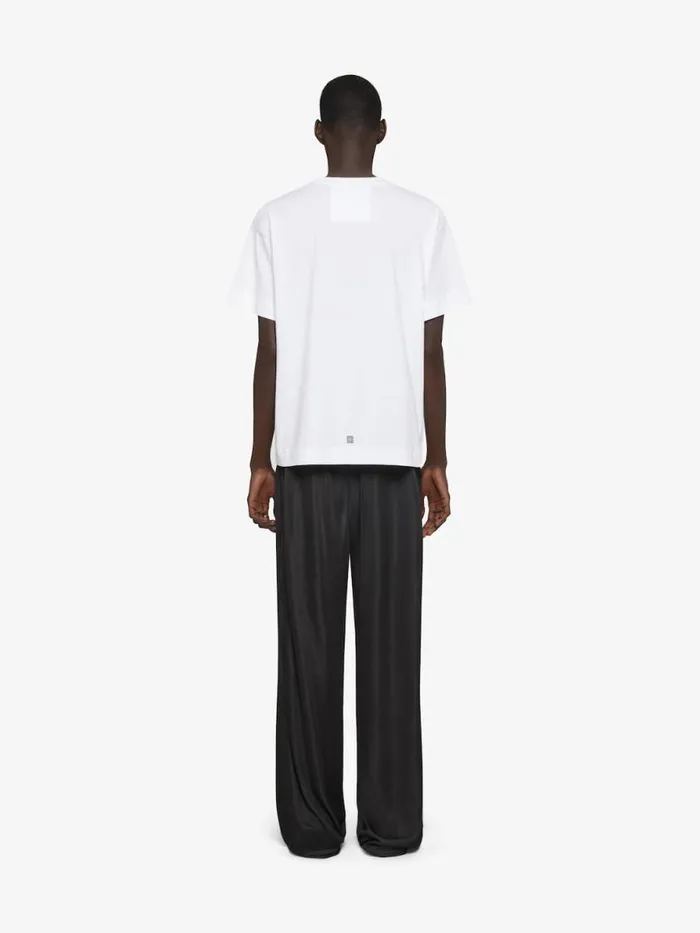 Men TShirts Givenchy Boxy Fit Tshirt In Cotton With GIVENCHY Flower Print White