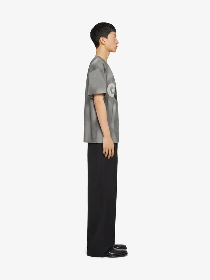 Men TShirts Givenchy GIVENCHY Flower Boxy Fit Tshirt In Tie And Dye Cotton Black