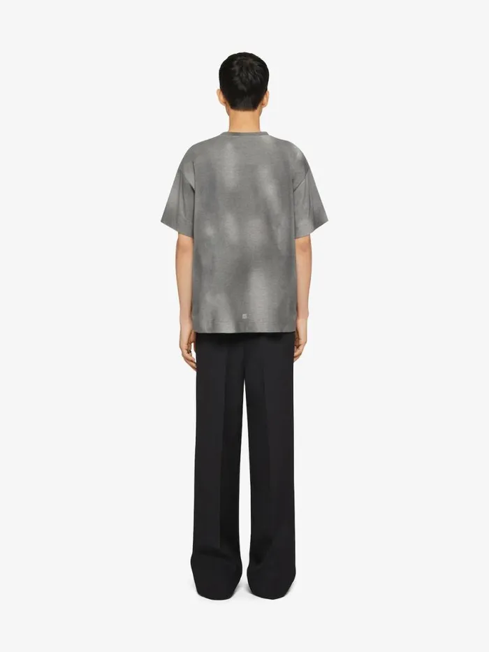 Men TShirts Givenchy GIVENCHY Flower Boxy Fit Tshirt In Tie And Dye Cotton Black