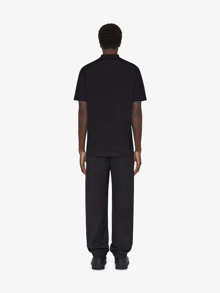 Men TShirts Givenchy Polo In Cotton With 4G Detail Black