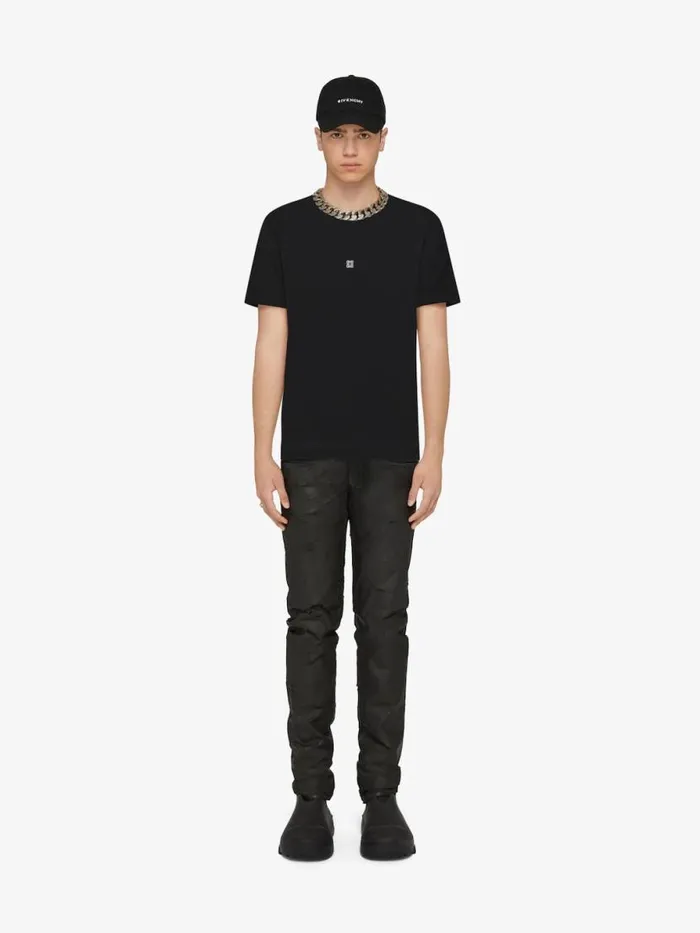 Men TShirts Givenchy Slim Fit Tshirt In Cotton With 4G Detail Black