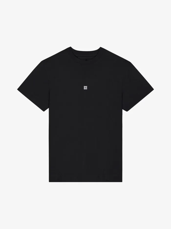Men TShirts Givenchy Slim Fit Tshirt In Cotton With 4G Detail Black