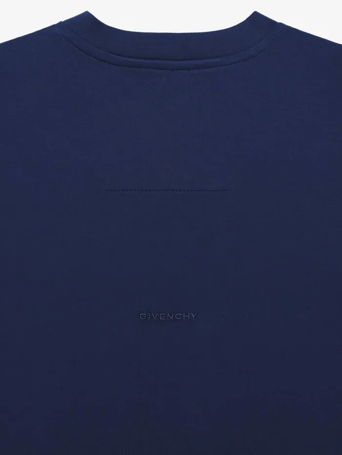 Men TShirts Givenchy Slim Fit Tshirt In Cotton With 4G Embroidery Navy
