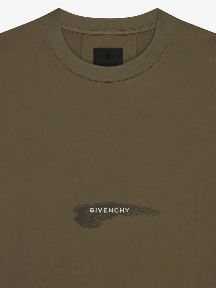 Men TShirts Givenchy Tshirt In Cotton GIVENCHY Wings Khaki