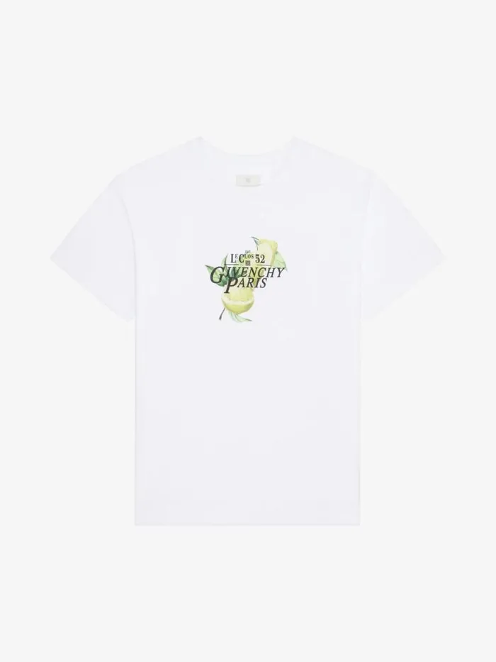 Men TShirts Givenchy Tshirt In Cotton With GIVENCHY Lemons Print White