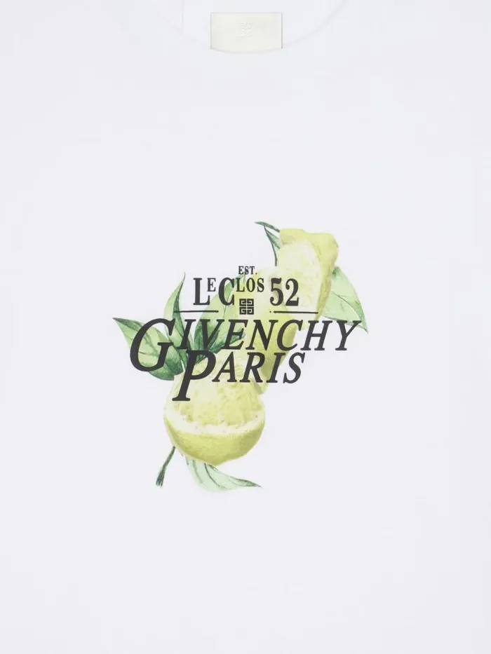 Men TShirts Givenchy Tshirt In Cotton With GIVENCHY Lemons Print White