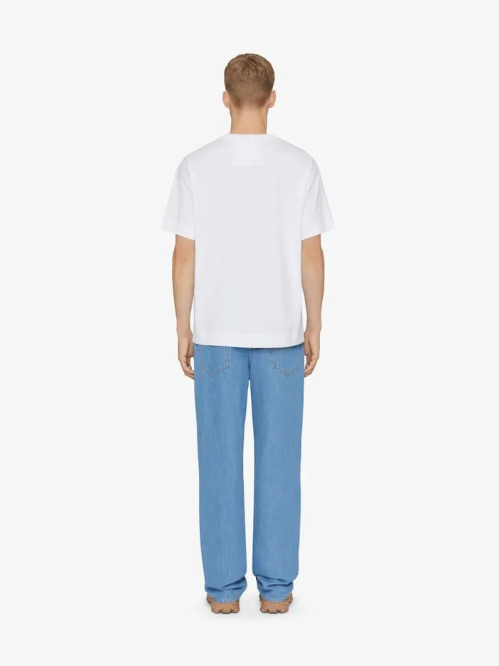 Men TShirts Givenchy Tshirt In Mercerized Cotton With 4G Detail White