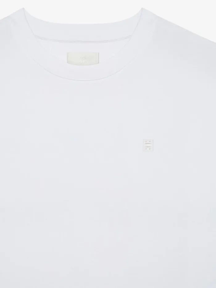 Men TShirts Givenchy Tshirt In Mercerized Cotton With 4G Detail White