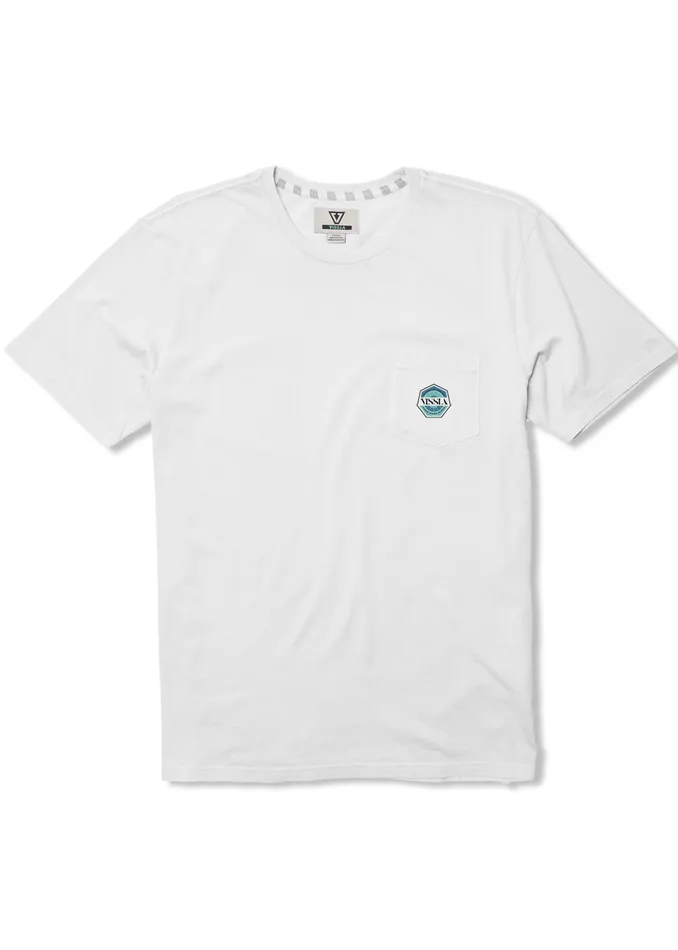 Men Vissla Riptide Ss Pkt Tee White Premium Tees Men Vissla Riptide Ss Pkt Tee White Premium Tees