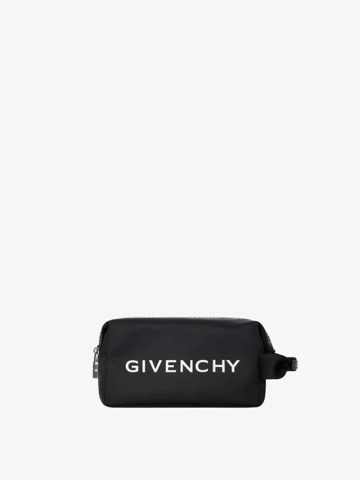 Men Wallets and Card Holders Givenchy GZip Toilet Pouch In Nylon Black