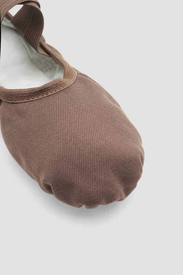 Mens Performa Stretch Canvas Ballet Shoes Coffee Canvas Adult Ballet Bloch