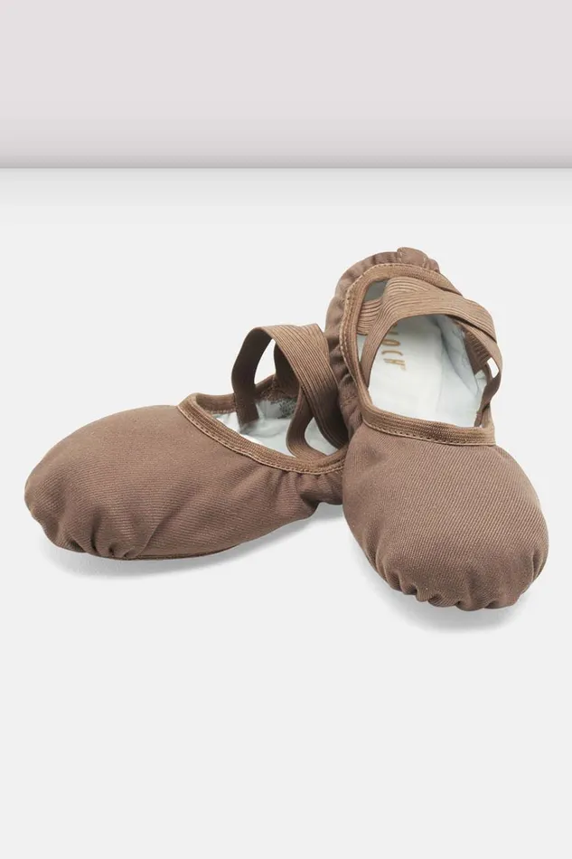 Mens Performa Stretch Canvas Ballet Shoes Coffee Canvas Adult Ballet Bloch