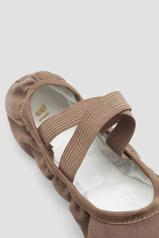 Mens Performa Stretch Canvas Ballet Shoes Coffee Canvas Adult Ballet Bloch