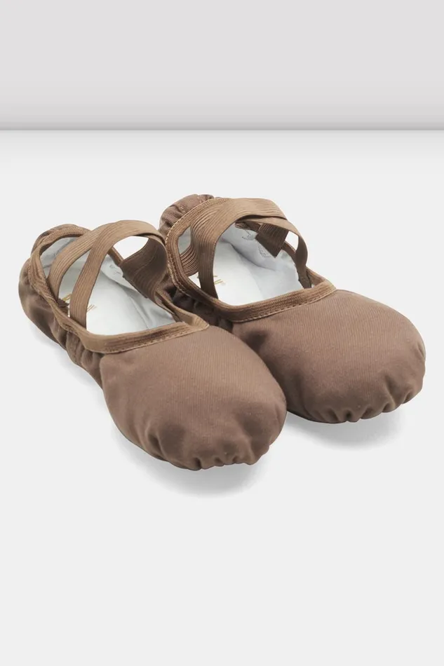 Mens Performa Stretch Canvas Ballet Shoes Coffee Canvas Adult Ballet Bloch