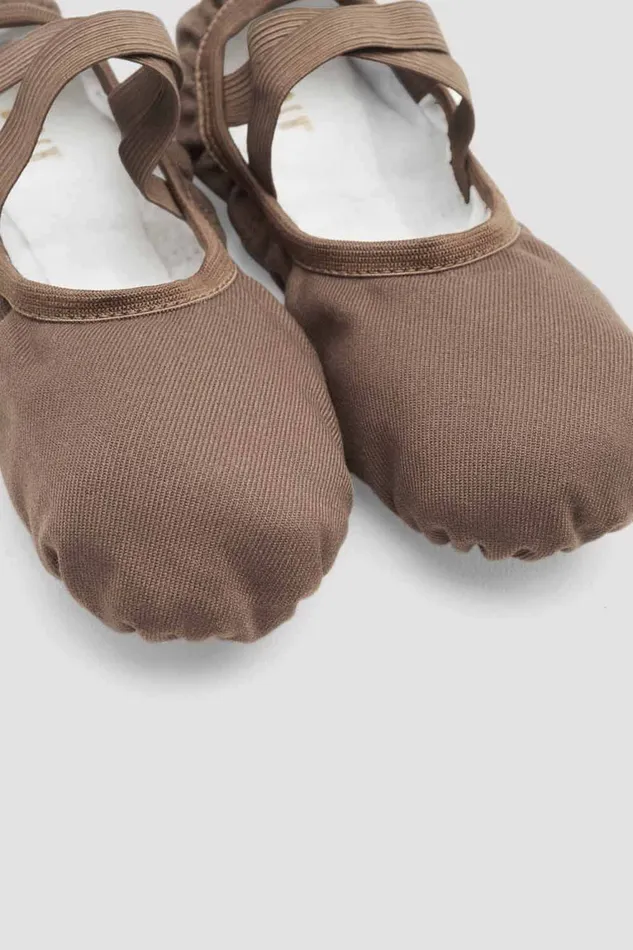 Mens Performa Stretch Canvas Ballet Shoes Coffee Canvas Adult Ballet Bloch
