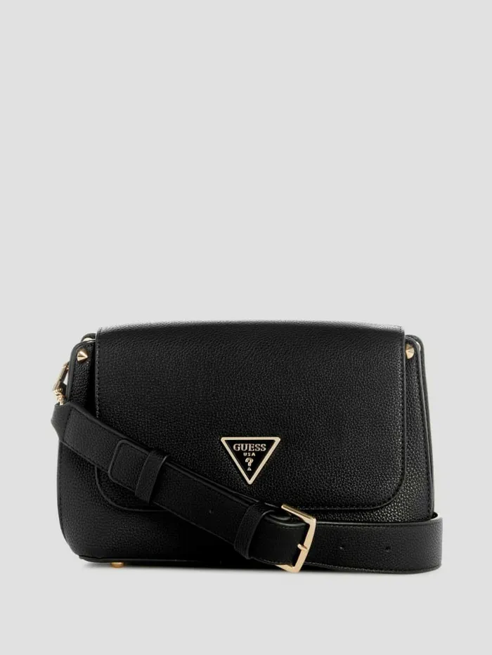 Meridian FoldOver Shoulder Bag Black Handbags GUESS Women