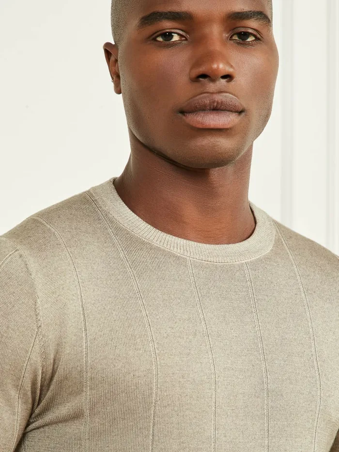 Merino Wool Crewneck Sweater Mossy Green Hoodies and Sweaters GUESS Men
