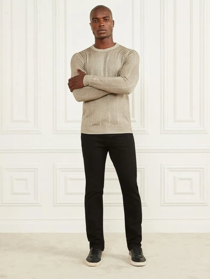 Merino Wool Crewneck Sweater Mossy Green Hoodies and Sweaters GUESS Men