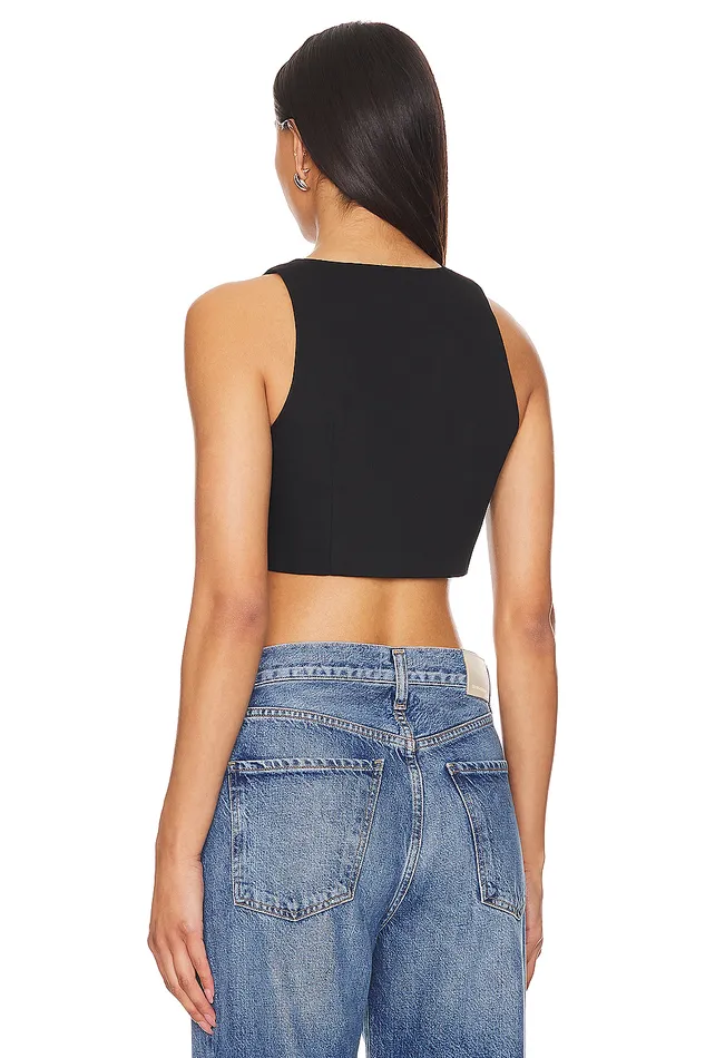Miley Crop Vest Black Women Lovers and Friends Tops Miley Crop Vest Black Women Lovers and Friends Tops