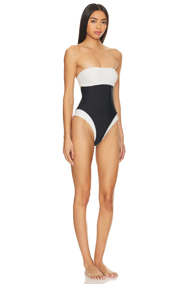Moani Strapless One Piece Black and White Women Lovers and Friends Swimsuits and CoverUps Moani Strapless One Piece Black and White Women Lovers and Friends Swimsuits and CoverUps