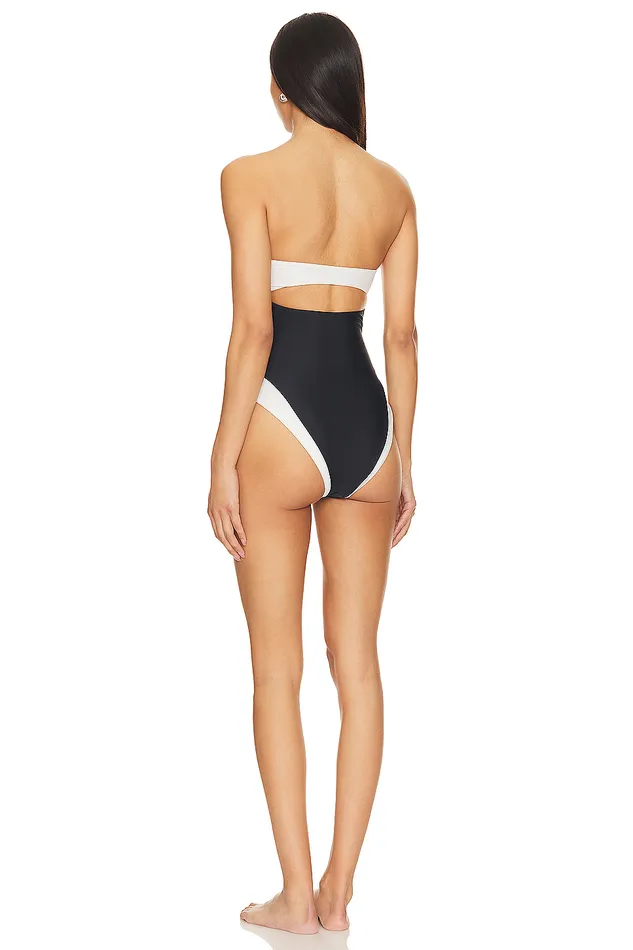 Moani Strapless One Piece Black and White Women Lovers and Friends Swimsuits and CoverUps Moani Strapless One Piece Black and White Women Lovers and Friends Swimsuits and CoverUps