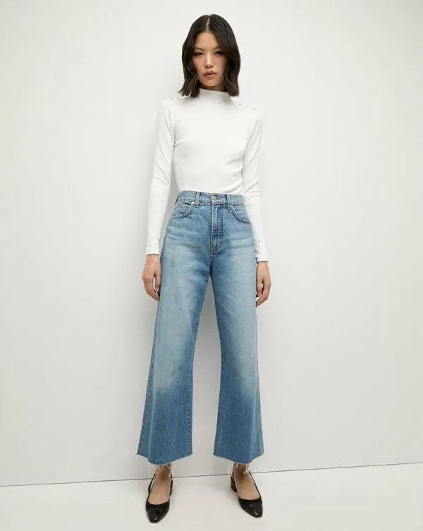 Nate Mockneck Top With Buttons White Women Veronica Beard Tops Nate Mockneck Top With Buttons White Women Veronica Beard Tops